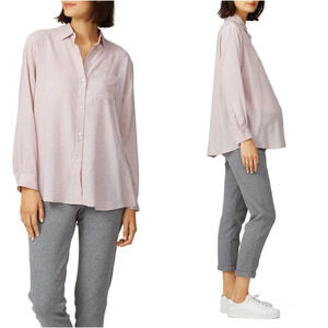 Hatch Maternity The Boyfriend Maternity Shirt Peach Pink Gauze sz 1